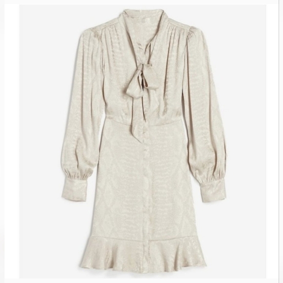 NWT Express Jaquard Bow Dress - Picture 1 of 3